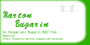 marton bugarin business card